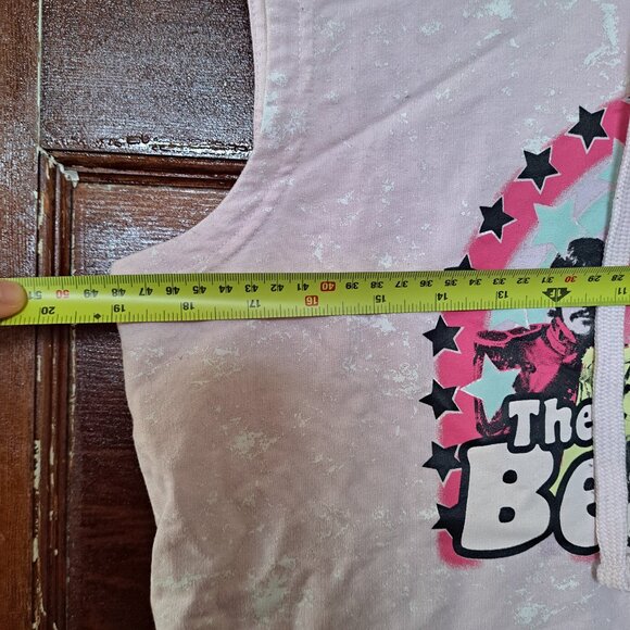 The Beatles Pink Washed Sleeveless Cropped Hoodie | Size M - Picture 7 of 8